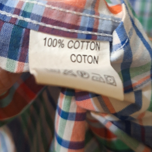 Bruun & Stengade size 44 men's easy care cotton colorful plaid shortsleeve shirt - Picture 4 of 6